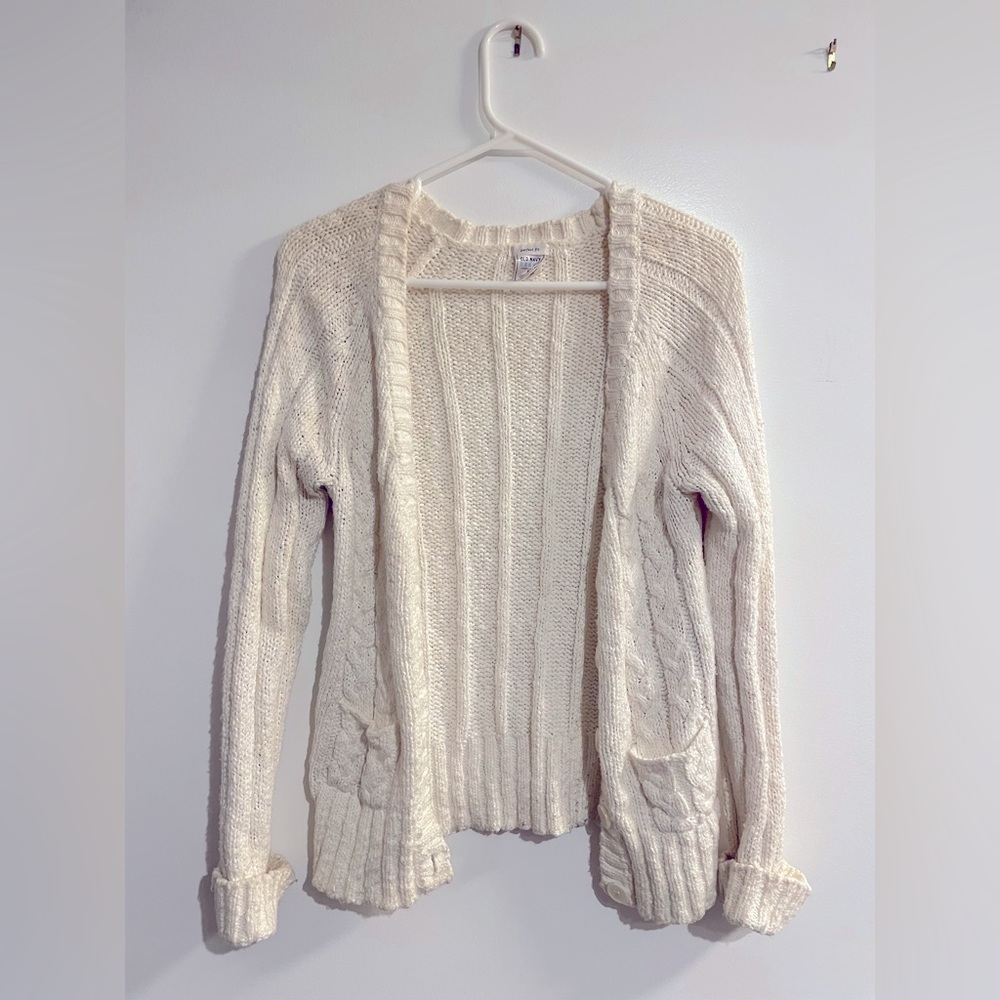 White cardigan